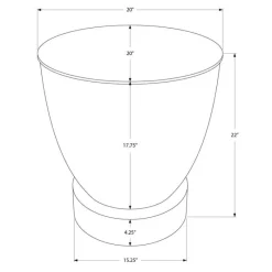 Monarch Accent table - 22"h / textured iron metal drum end -