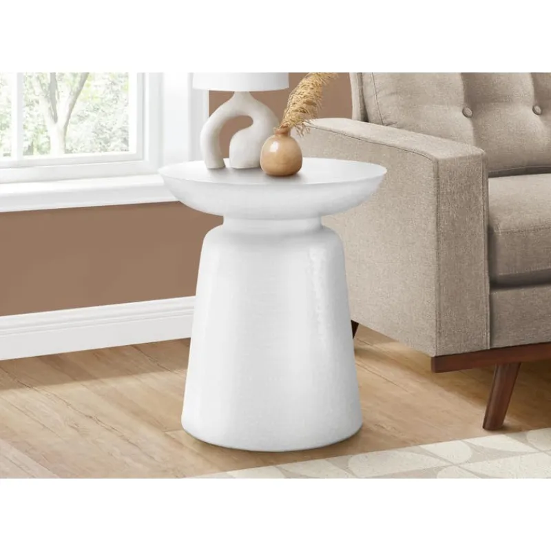 Monarch Accent table - 22"h / textured iron metal drum end -