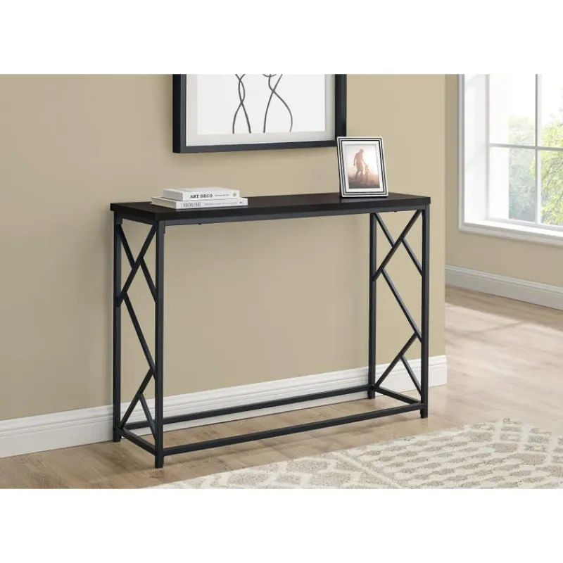 Monarch Accent table - 44"l / / black metal hall console -