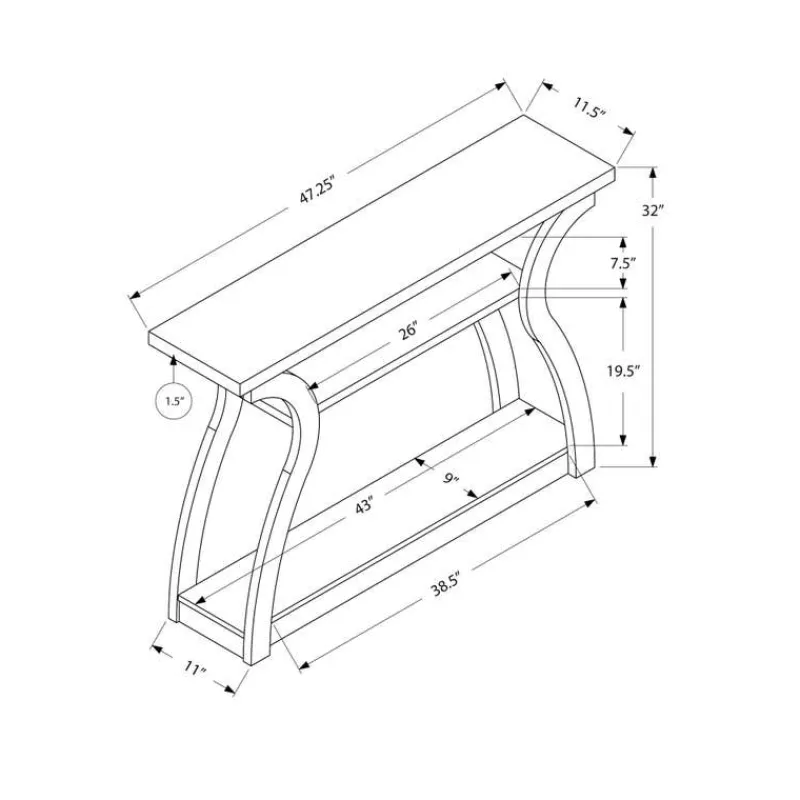 Monarch Accent table - 47"l / hall console -
