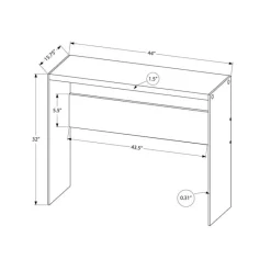 Monarch Accent table - 44"l / glossy / tempered glass -