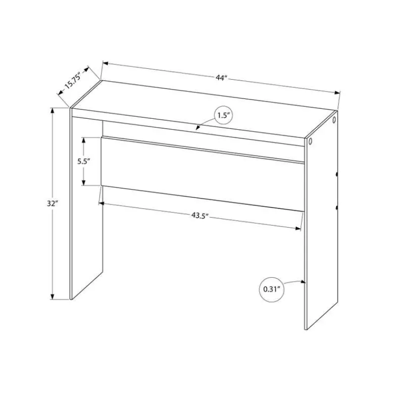 Monarch Accent table - 44"l / glossy / tempered glass -