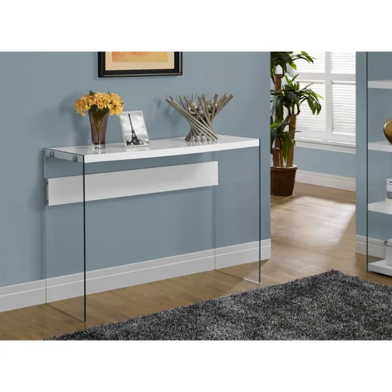 Monarch Accent table - 44"l / glossy / tempered glass -