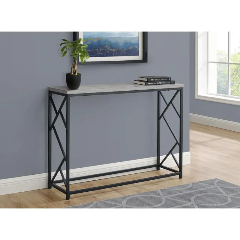 Monarch Accent table - 44"l / / black metal hall console -