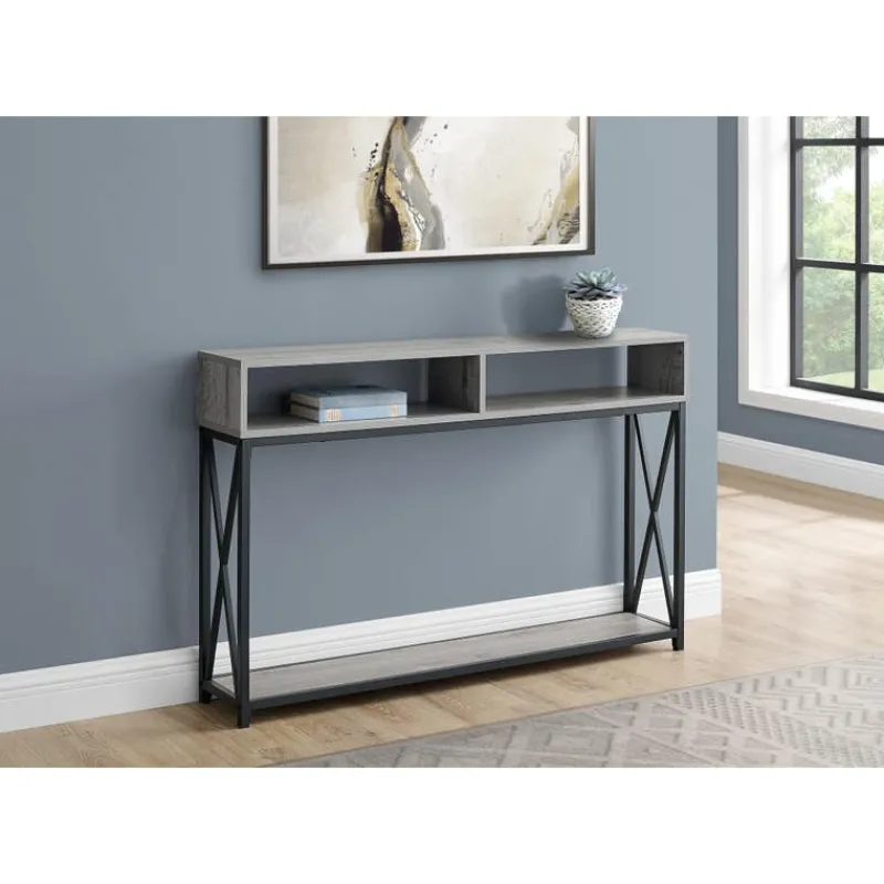 Monarch Accent table - 48"l / / black metal hall console -