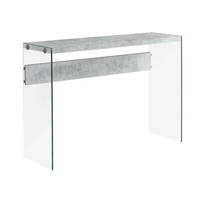 Monarch Accent table - 44"l / cement / tempered glass -