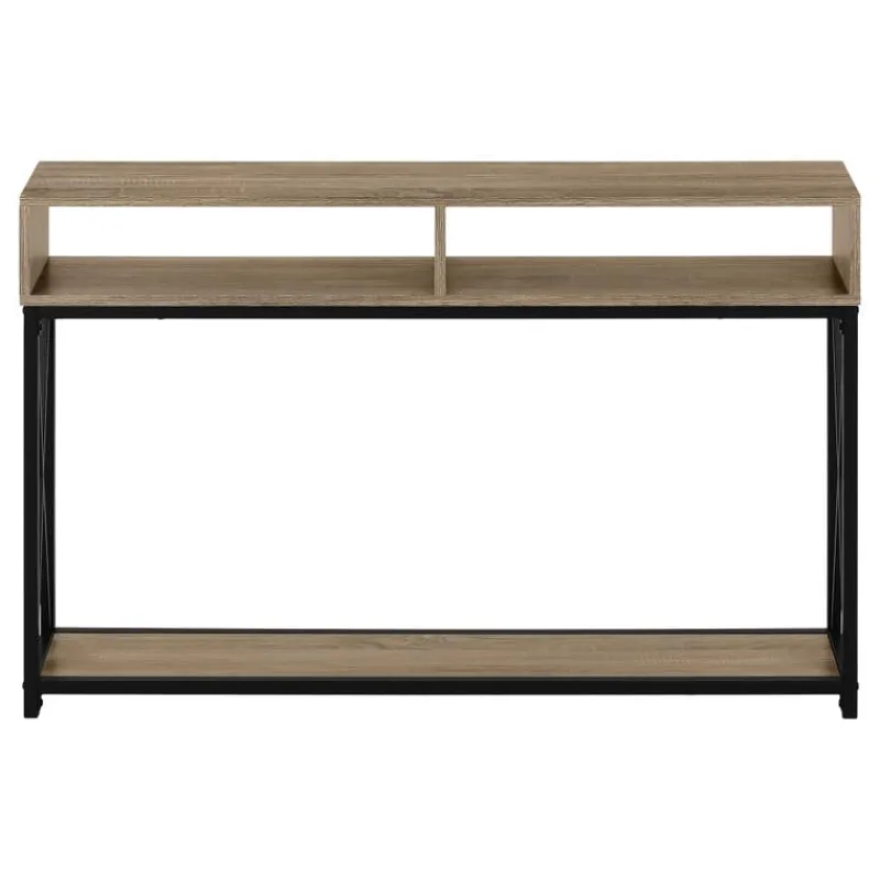 Monarch Accent table - 48"l / taupe / black metal hall console -