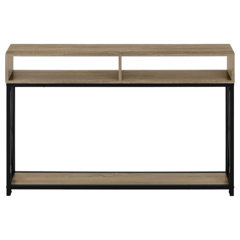 Monarch Accent table - 48"l / taupe / black metal hall console -