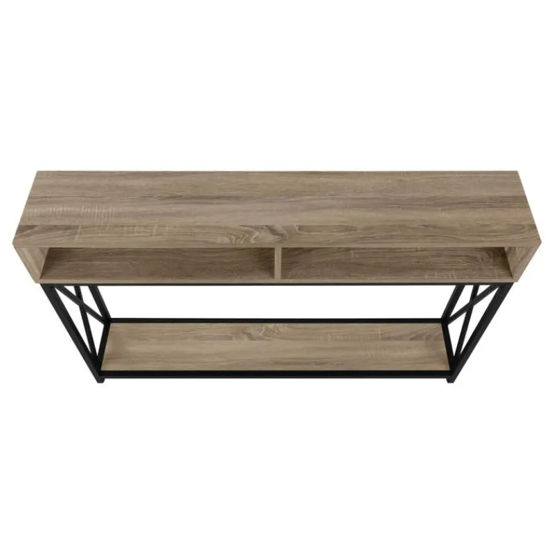 Monarch Accent table - 48"l / taupe / black metal hall console -