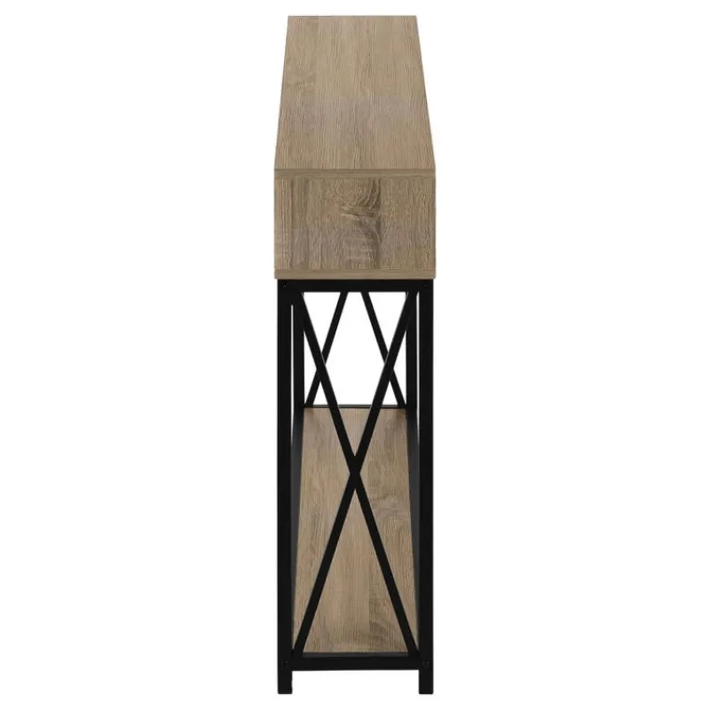 Monarch Accent table - 48"l / taupe / black metal hall console -