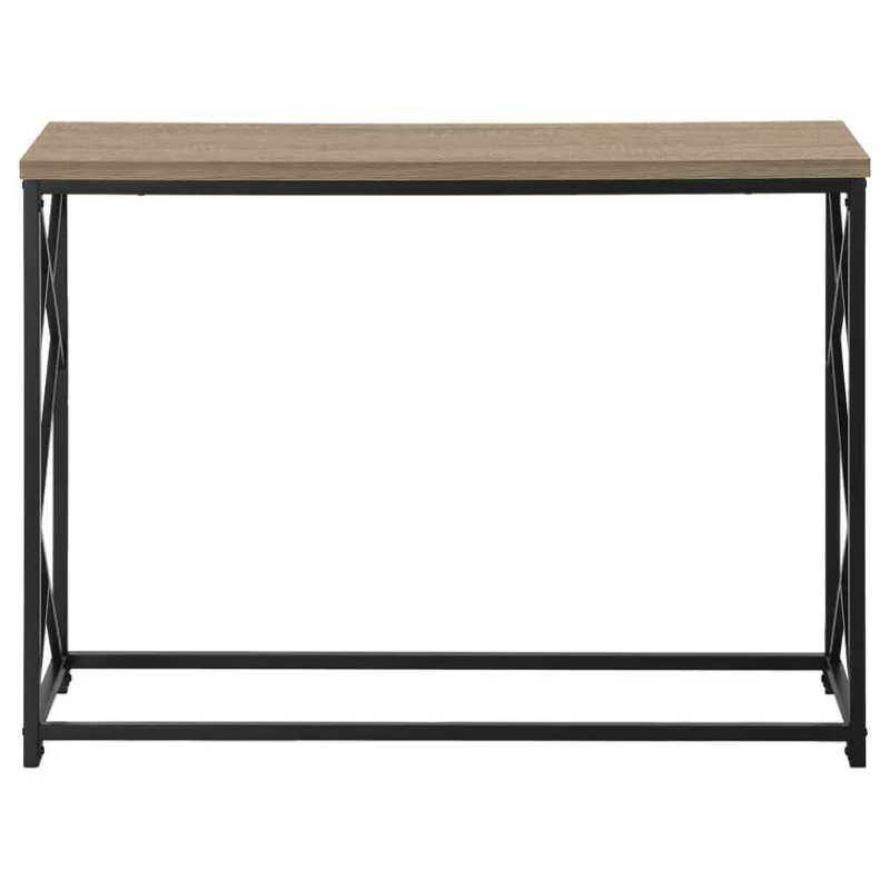 Monarch Accent table - 44"l / taupe / black metal hall console -