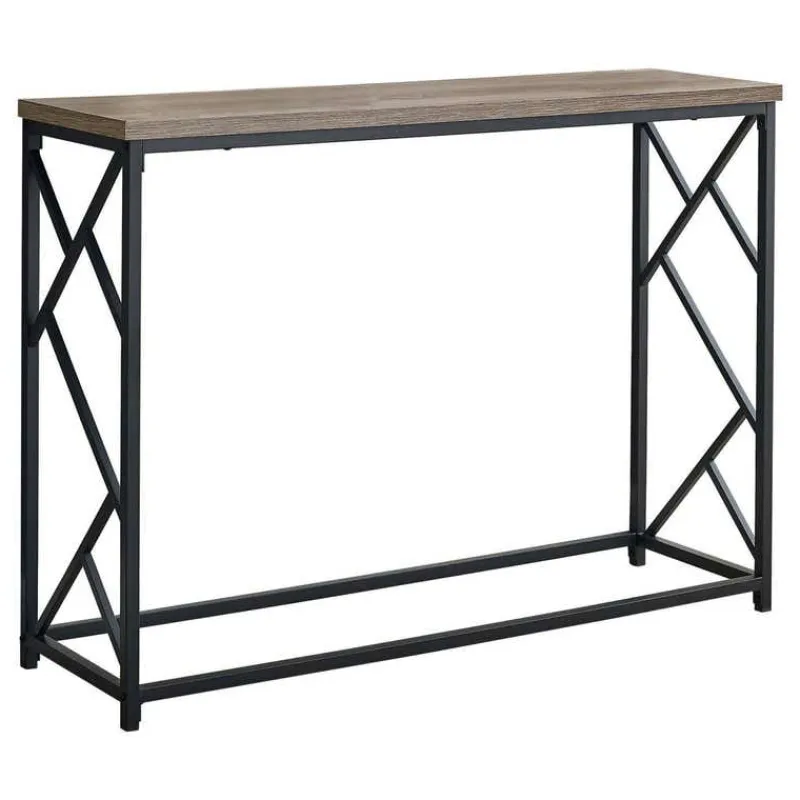 Monarch Accent table - 44"l / taupe / black metal hall console -