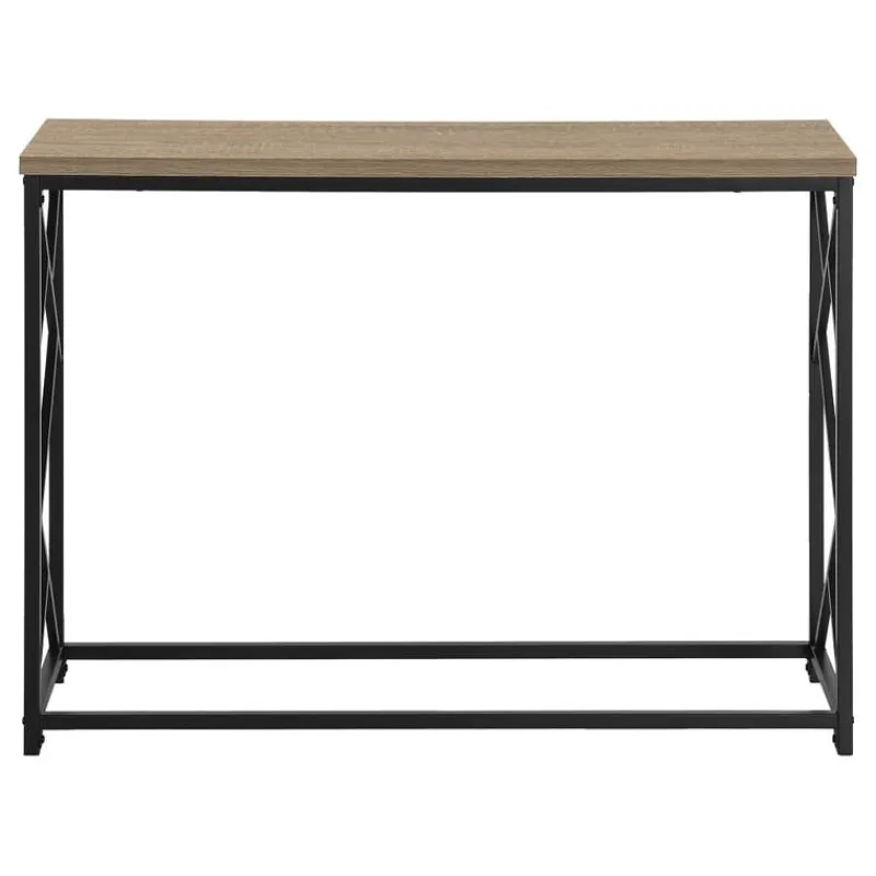 Monarch Accent table - 44"l / taupe / black metal hall console -