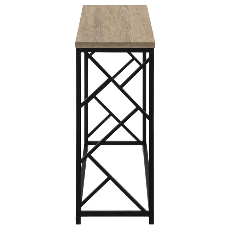 Monarch Accent table - 44"l / taupe / black metal hall console -