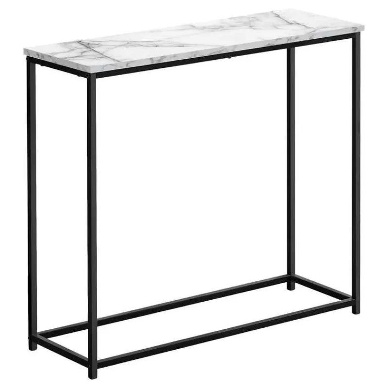Monarch Accent table - 32"l / marble / black metal console -