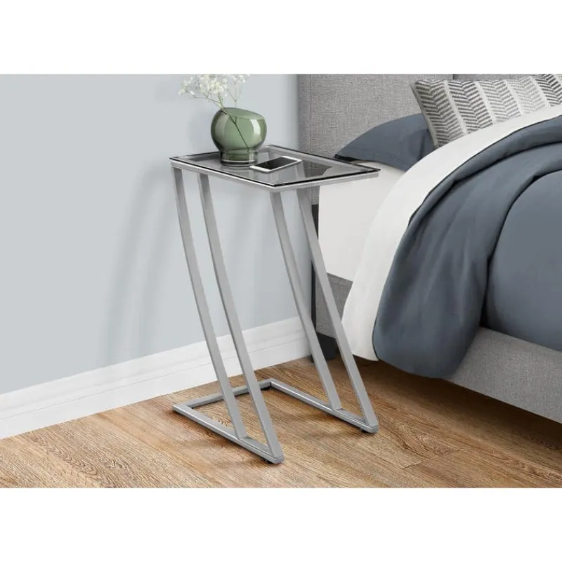Monarch Accent table - metal with tempered glass -