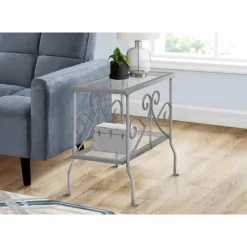 Monarch Accent table - metal with tempered glass -