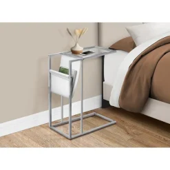 Monarch Accent table - / chrome metal with a magazine rack -