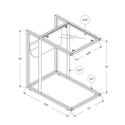 Monarch Accent table - / chrome metal with a magazine rack -