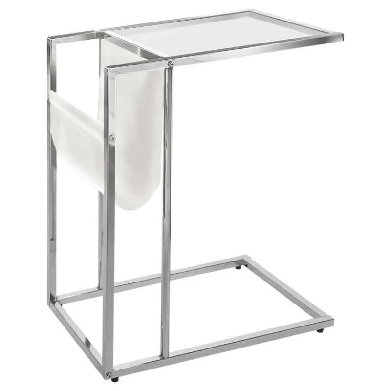 Monarch Accent table - / chrome metal with a magazine rack -