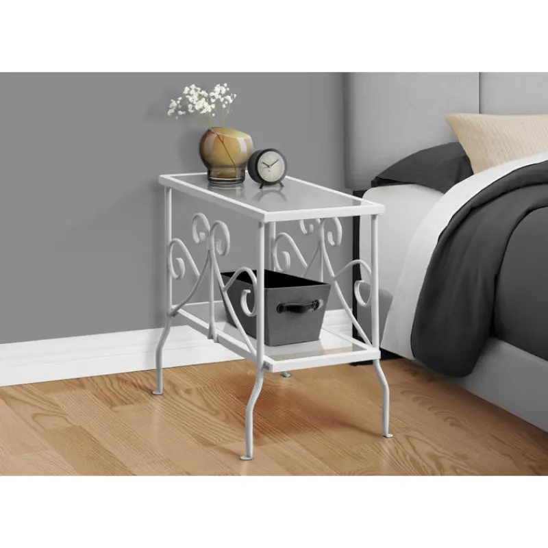 Monarch Accent table - metal with tempered glass -