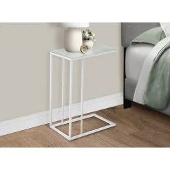 Monarch Accent table - metal with frosted tempered glass -