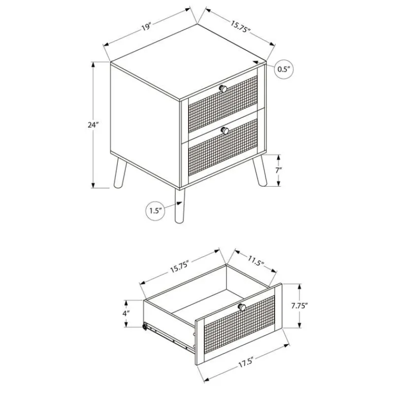 Monarch Accent Table 24"H with Storage -
