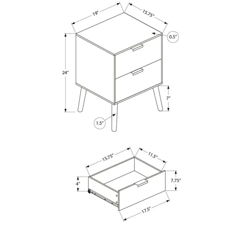 Monarch Accent Table 24"H with Storage -