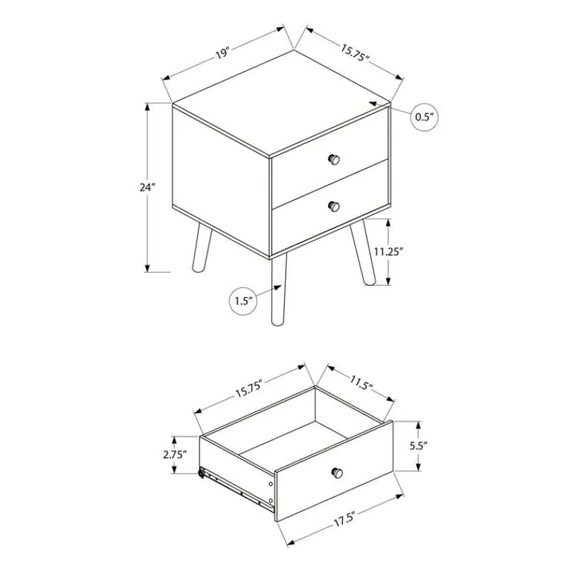Monarch Accent Table 24"H with Storage -