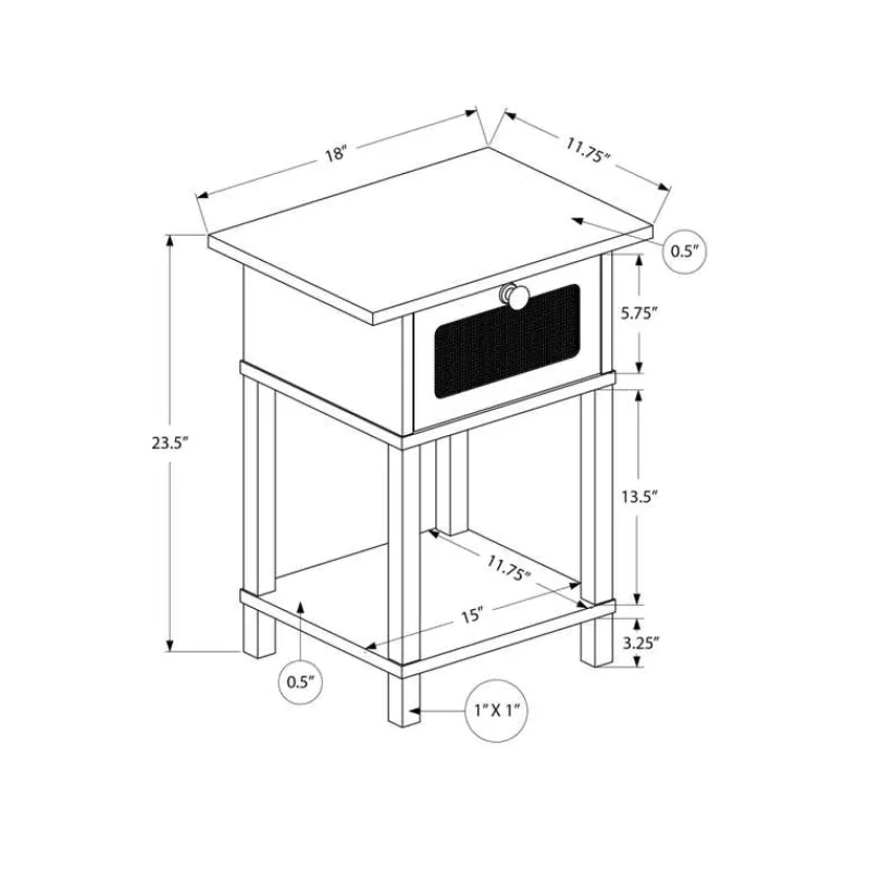 Monarch Accent Table 24"H with Storage -