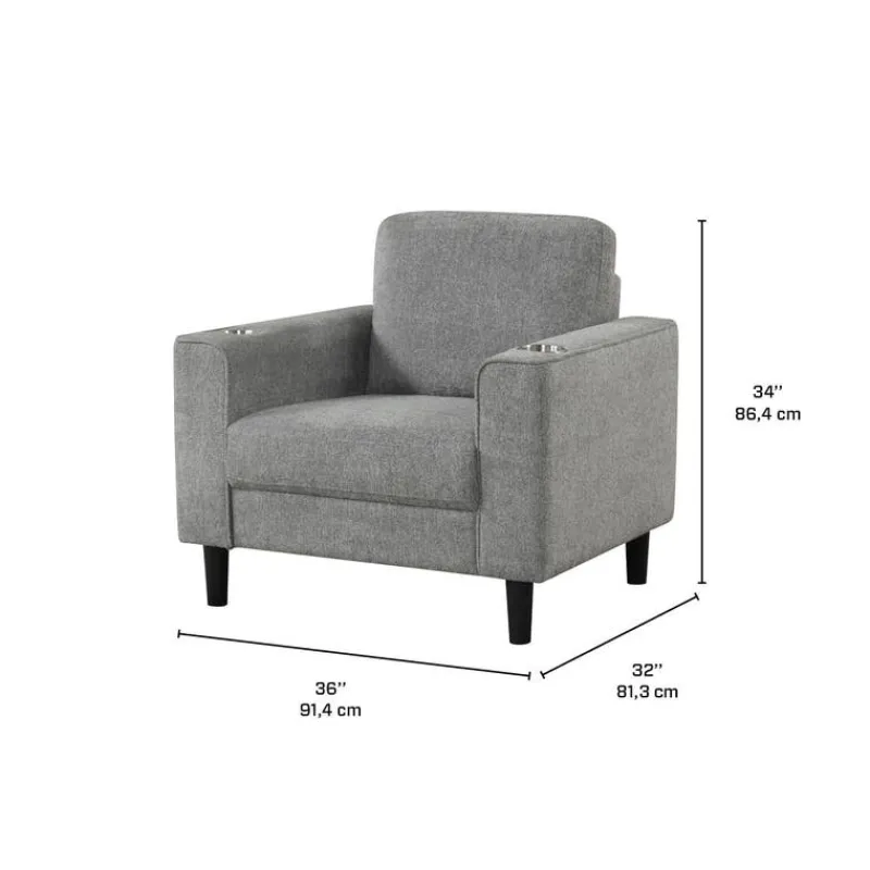 Armchair with Cup Holders
