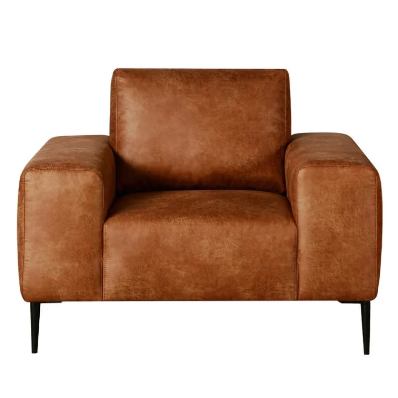 Armchair with Deep Seat and Square Armrests