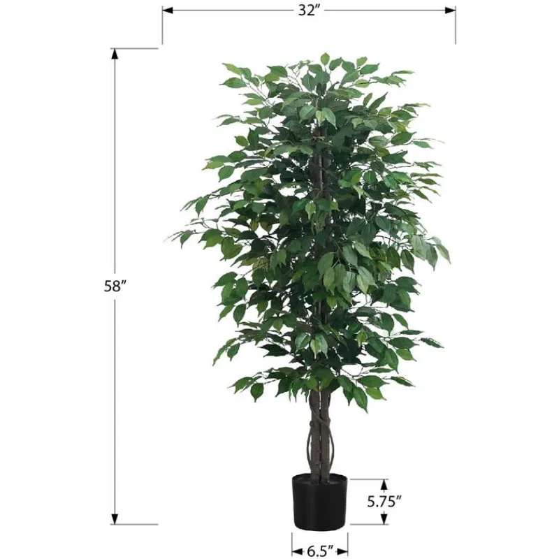 Monarch Artificial plant - 58"h / indoor ficus tree in a 6" pot