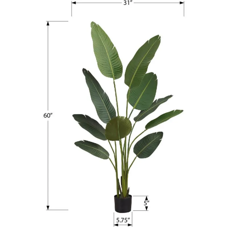 Monarch Artificial plant - 60"h / indoor bird of paradise 5" pot