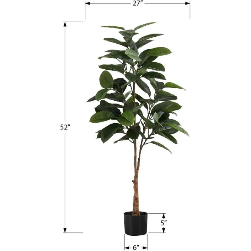 Monarch Artificial plant - 52"h / indoor rubber tree in a 5" pot