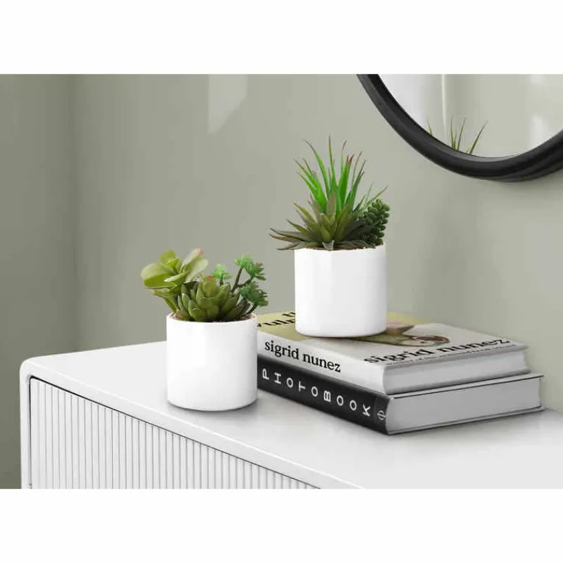 Monarch Artificial plant - 2pcs / 7"h succulent in 3" ceramic pot
