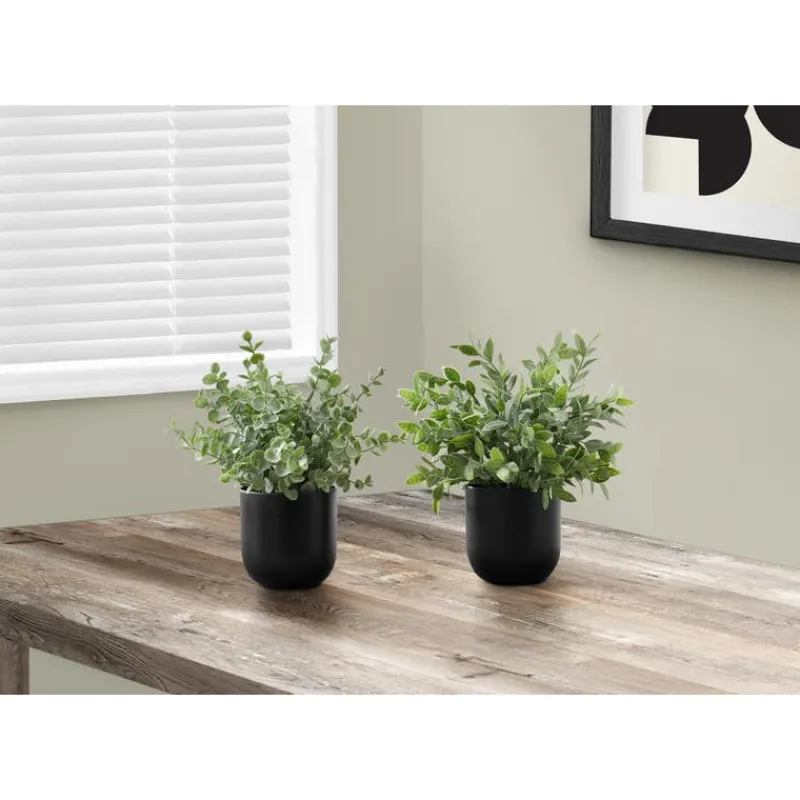 Monarch Artificial plant - 2pcs / 11"h eucalyptus/ grass / 5" pot