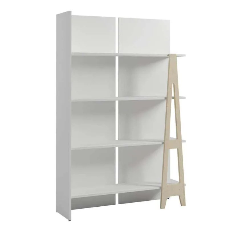 Nexera Atypik Bookcase, White And Plywood -
