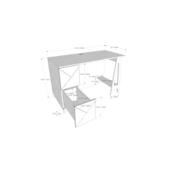 Nexera Atypik 2-Drawer Desk, Black And Plywood -