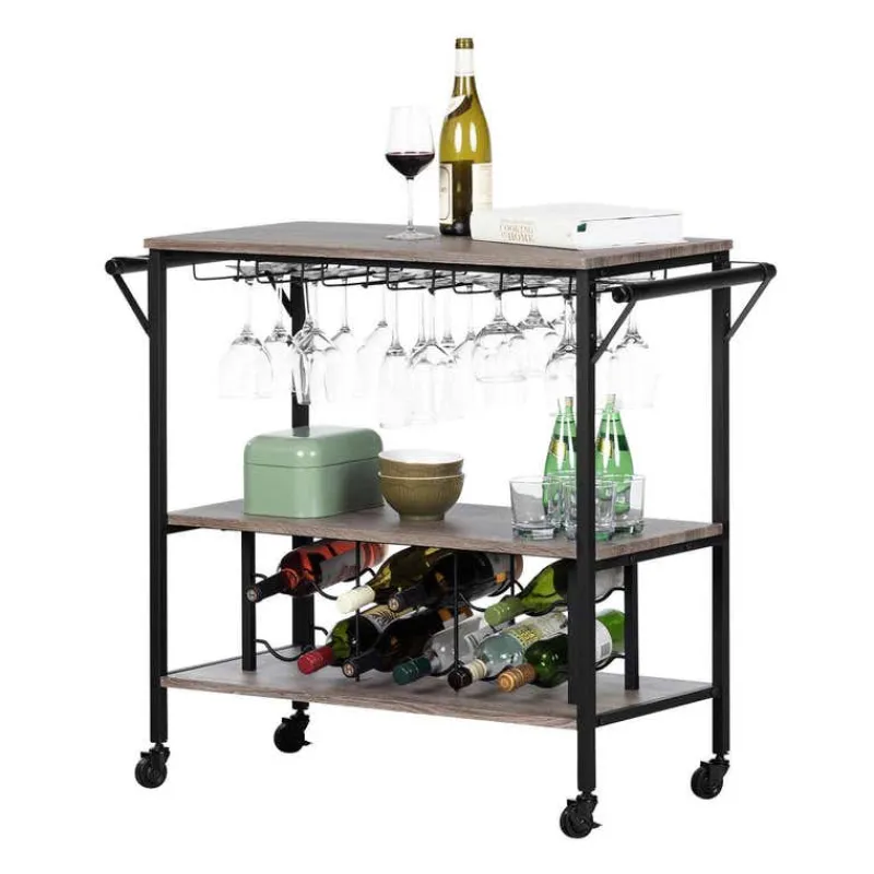 Meubles South Shore Bar Cart With Bottle Storage - South Shore