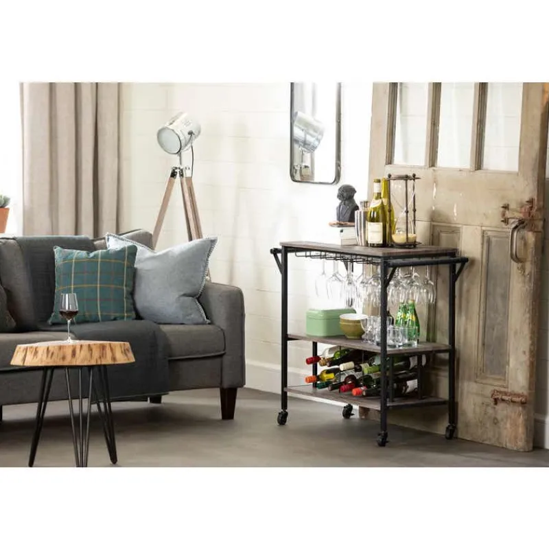 Meubles South Shore Bar Cart With Bottle Storage - South Shore