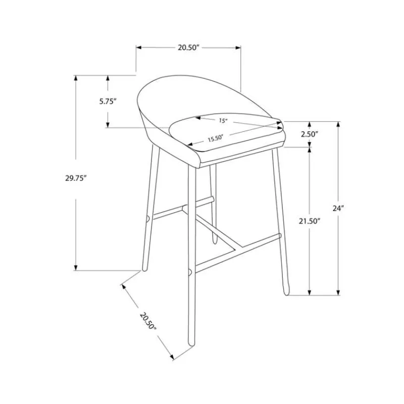 Monarch Barstool - 2pcs / fabric / chrome / counter height