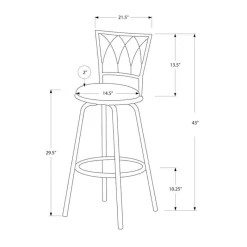 Monarch Barstool - 2pcs / 43