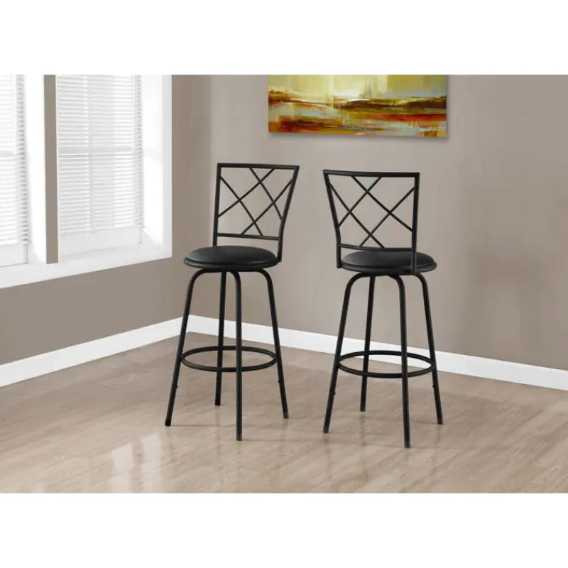 Monarch Barstool - 2pcs / swivel / / leather-look seat
