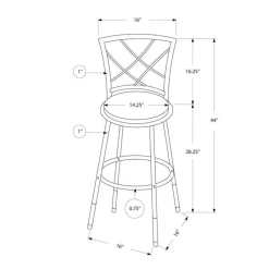 Monarch Barstool - 2pcs / swivel / / leather-look seat