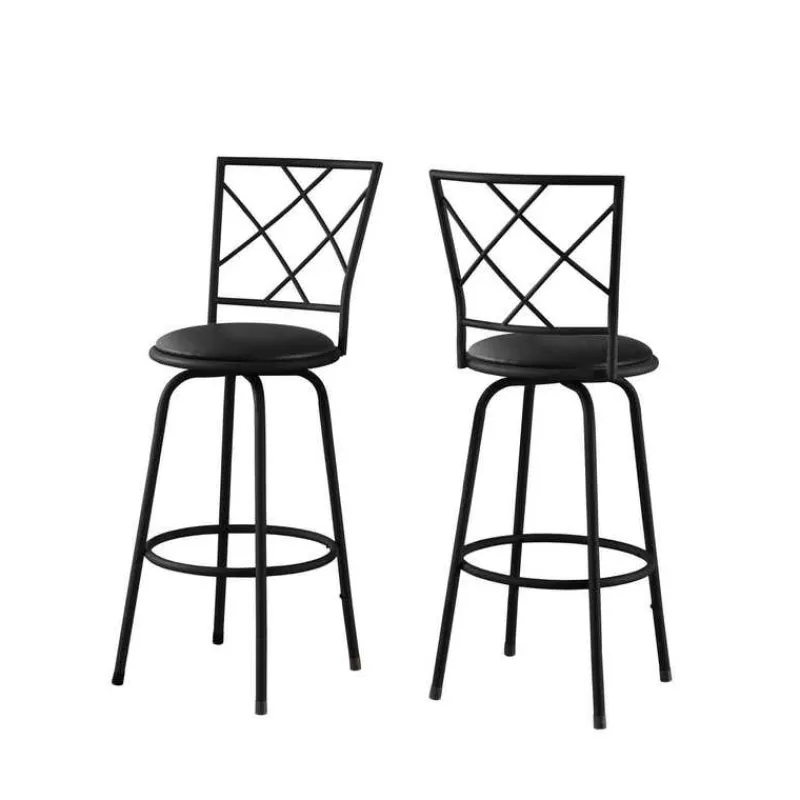 Monarch Barstool - 2pcs / swivel / / leather-look seat