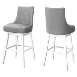 Monarch Barstool - set of 2 / swivel / tufted back rest / upholstered / bar height -4