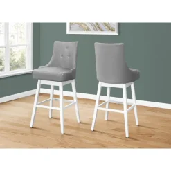 Monarch Barstool - set of 2 / swivel / tufted back rest / upholstered / bar height -4