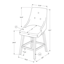 Monarch Barstool - set of 2 / swivel / tufted back rest / upholstered / bar height -4