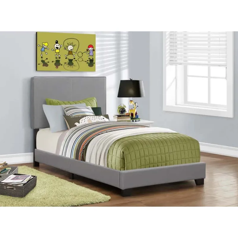 Monarch Bed - twin size / leather-look -